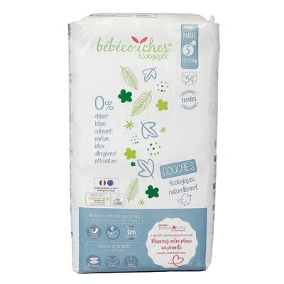 Baby diapersecological diapers size 5 – 12 to 25 kilos – 54 diapers