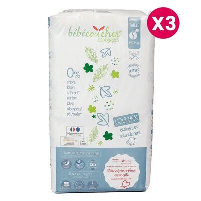 Baby diapersecological diapers size 5 (12-25kg) box of 162