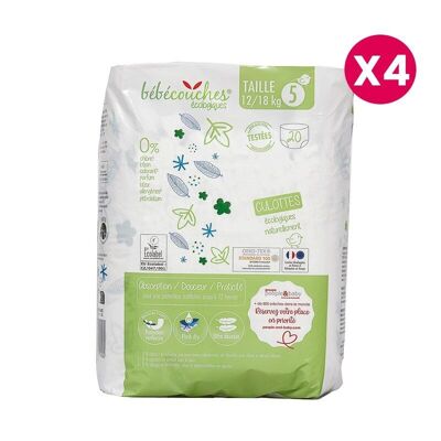 Babyhöschenökologische Windeln Größe 5 (12-18kg) 80er Karton