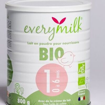 Leche 1 Bio - leche ecológica para bebés de 0 a 6 meses - leche infantil - EVERYMILK - x12