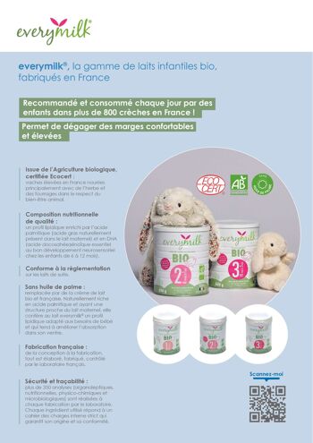 Lait 2 Bio - lait de suite Biologique de 6 à 12 mois - lait infantile - EVERYMILK - x6 5