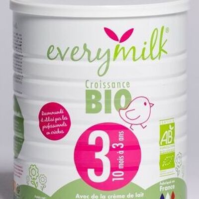 Lait 3 Bio - lait de croissance biologique - 10 mois à 3 ans - EVERYMILK - x18