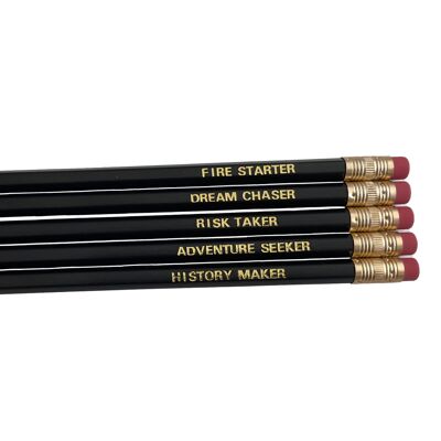 Bleistift-Set "Dream Chaser", 5-tlg., Schwarz/Gold