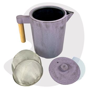 Théière Kohi, pot en fer, cafetière en fonte capacité 1,2l, violet 6