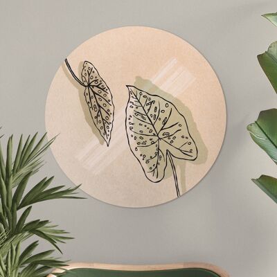 Wall circle Nature diagonal Japandi - 75 cm - wall circle