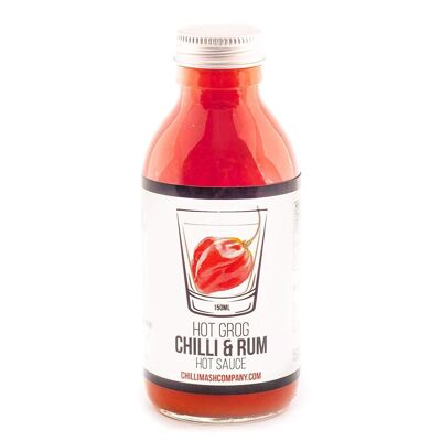Grog caliente | 150ml | Compañía de puré de chile | Chile y amp; Salsa picante de ron