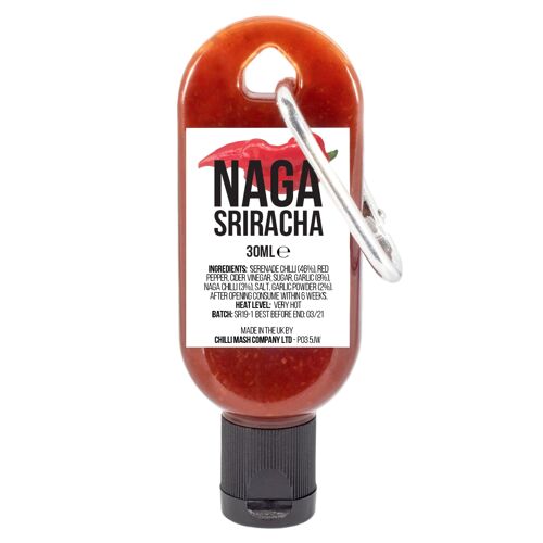 Mini Naga Sriracha Hot Sauce Keyring | 30ml | Chilli Mash Company Ltd | Ships Full
