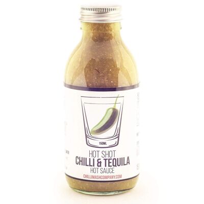 tiro caliente | 150 ml | Compañía de puré de chile | Jalapeño y Tequila