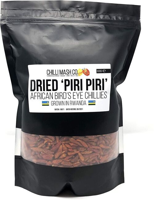 Dried Birds Eye Chilli | 600g | Chilli Mash Company | Very Hot Dry 'Piri Piri' Chilllies