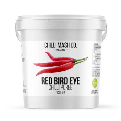 Puré de chile ojo de pájaro rojo | 1 kg | Compañía de puré de chile