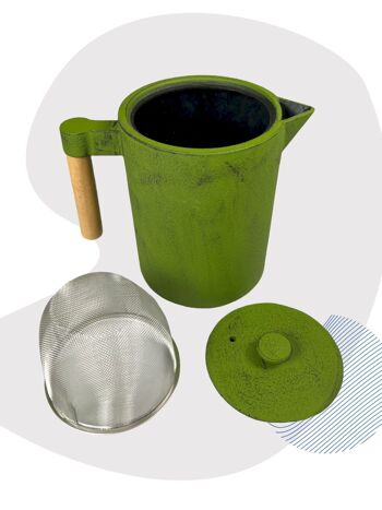 Cafetière et théière en fonte Kohi 1.2l, cafetière en fonte avec passoire 3