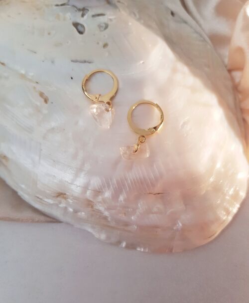 Rock Crystal Classy Gold-Earrings