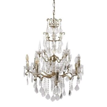 Lustre Baroque 75 cm 8 lampes Nickel