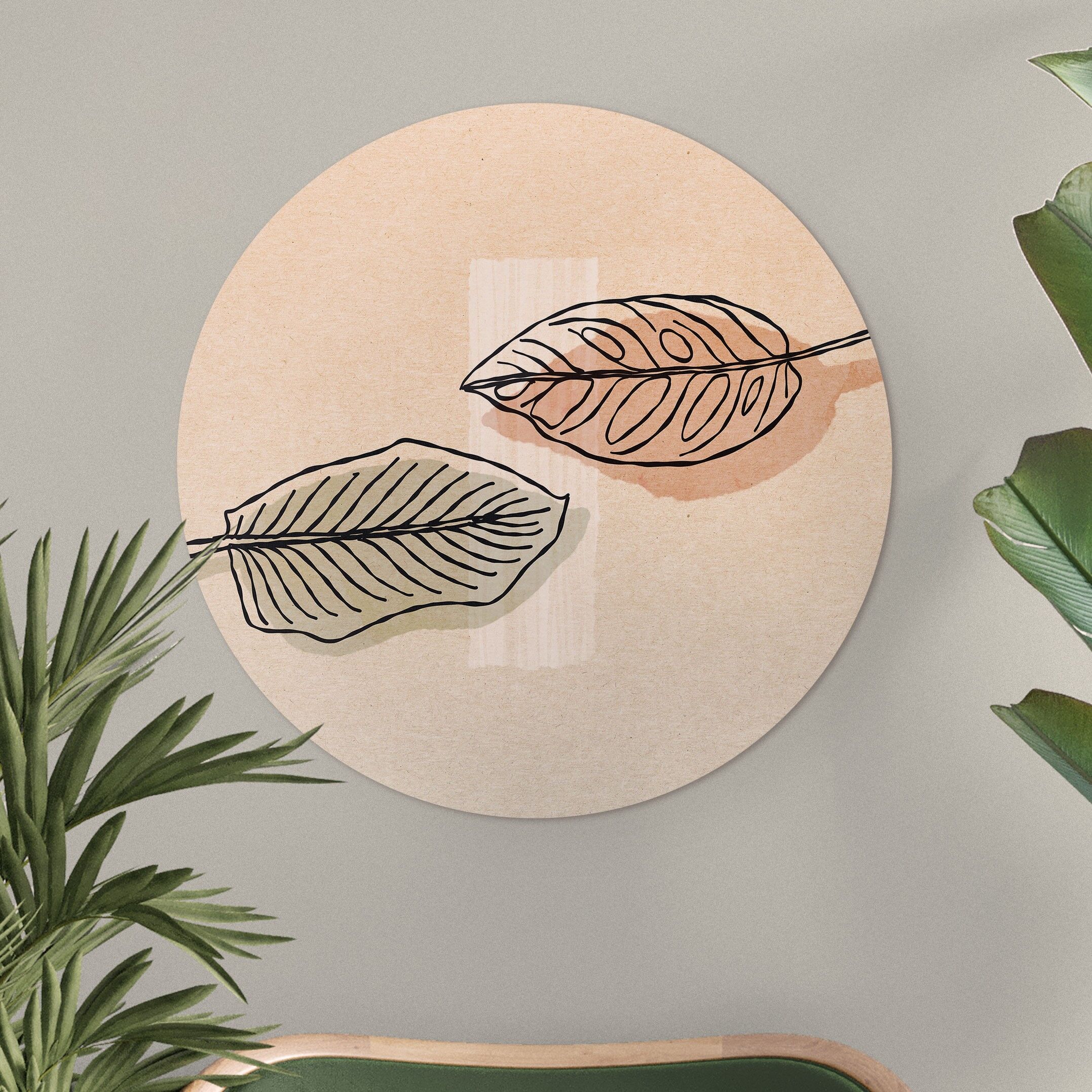 Cerchio da parete Nature verticale Japandi - 45 cm - Cerchio da parete