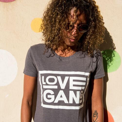 Women's fitted vegan tee - Recycled polyester ove Gang - Grey
