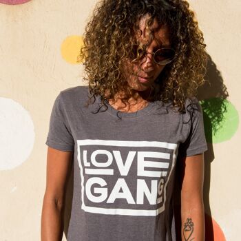 T-shirt vegan ajusté femme - Polyester recyclé ove Gang - Gris 1