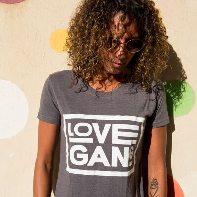 Tailliertes veganes Damen-T-Shirt – Recycelter Polyester ove Gang – Grau
