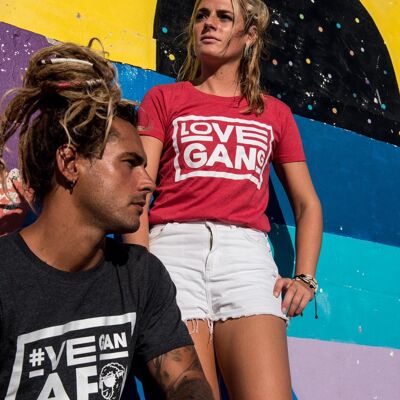T-shirt vegan ajusté femme - Polyester recyclé ove Gang - Rouge