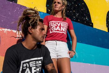 T-shirt vegan ajusté femme - Polyester recyclé ove Gang - Rouge 1