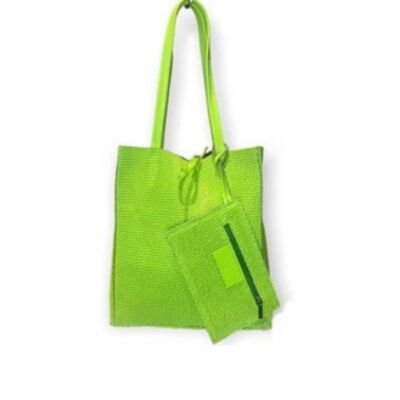 Fluoreszierende Ledertasche Gelb