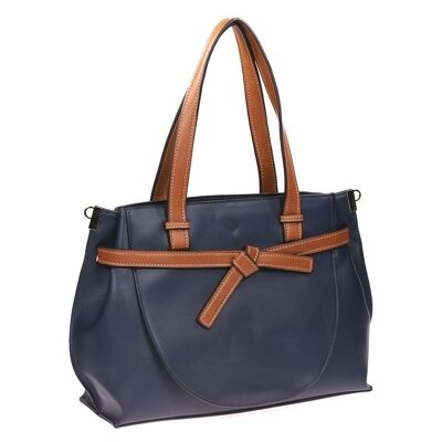 Borsa clone Loewe blu con maniglia a cancello