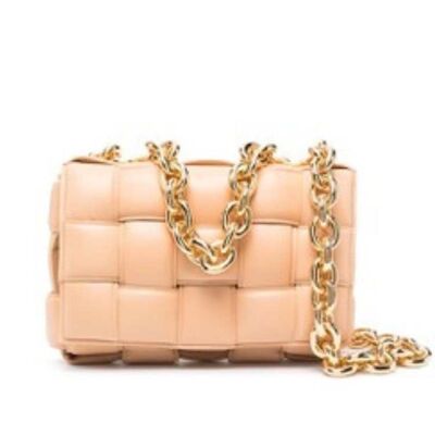 Apricot Braided Chain Shoulder Bag