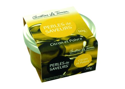 Perles de saveurs citron et poivre