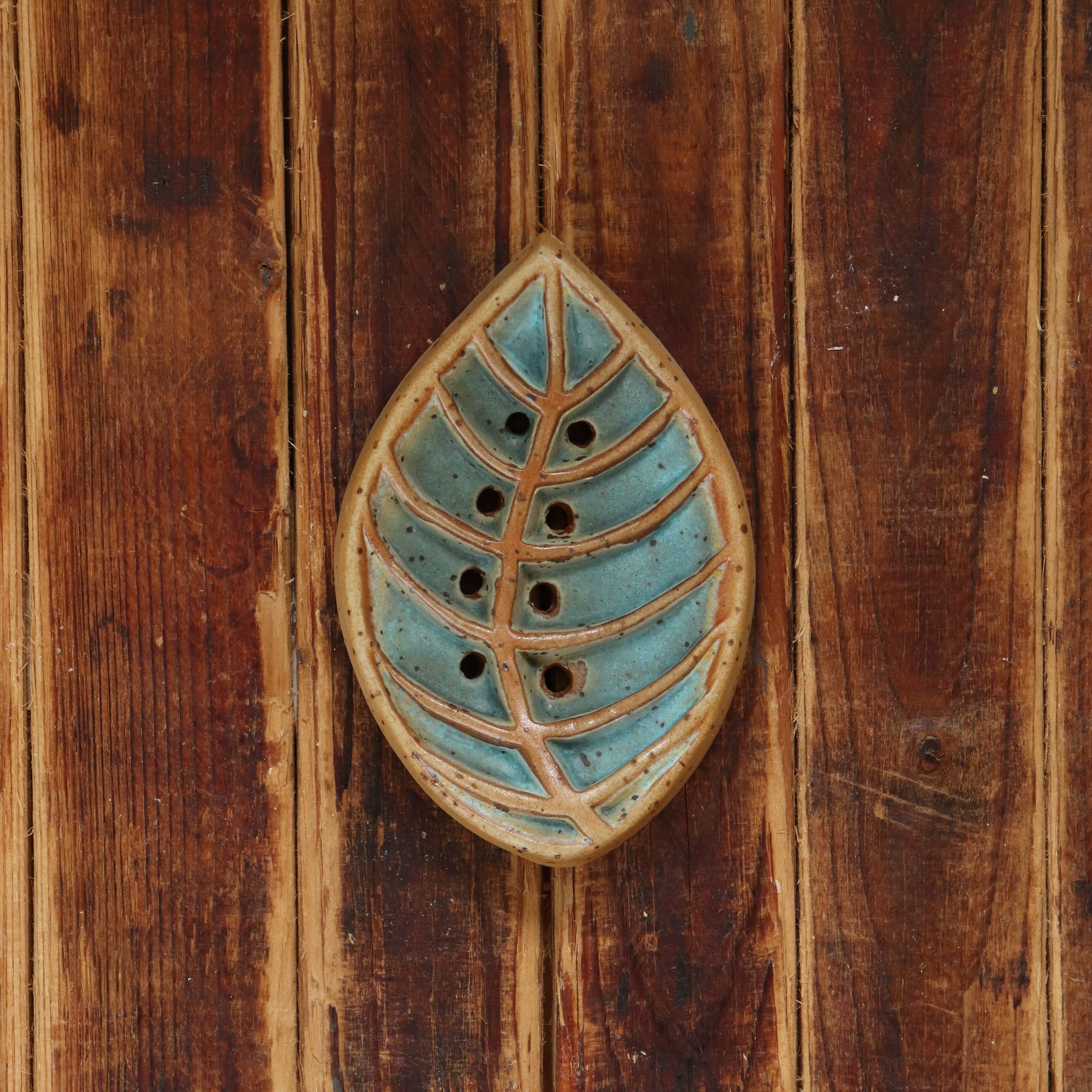 Seifenschale Keramik Blatt - Türkis