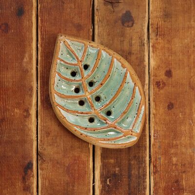 Seifenschale Keramikblatt - Mintgrün