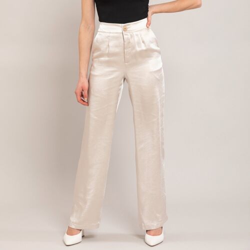 Soft, glossy palazzo trousers - BUTTER