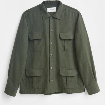 Recycled Italian Green Flannel Over Shirt
