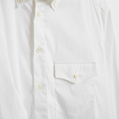 Recycled Italian White Oxford Modern Button-down Shirt