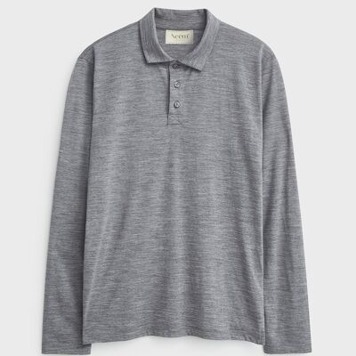 ZQ Merino Light Grey Long Sleeve Polo