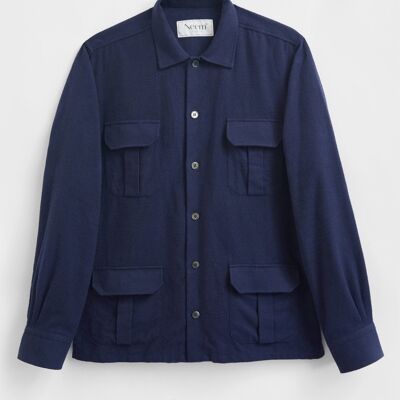 Recycled Italian Navy Flannel Over Shirt