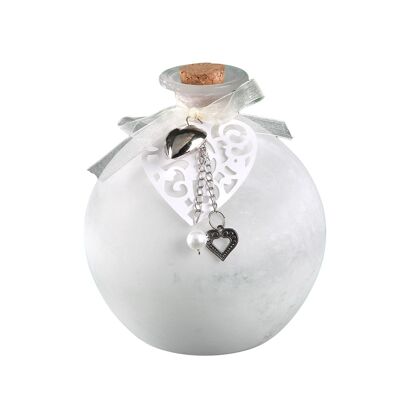 Heart vase / decorative glass bottle 15cm