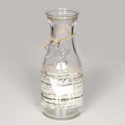 Xmas glass bottle - deer