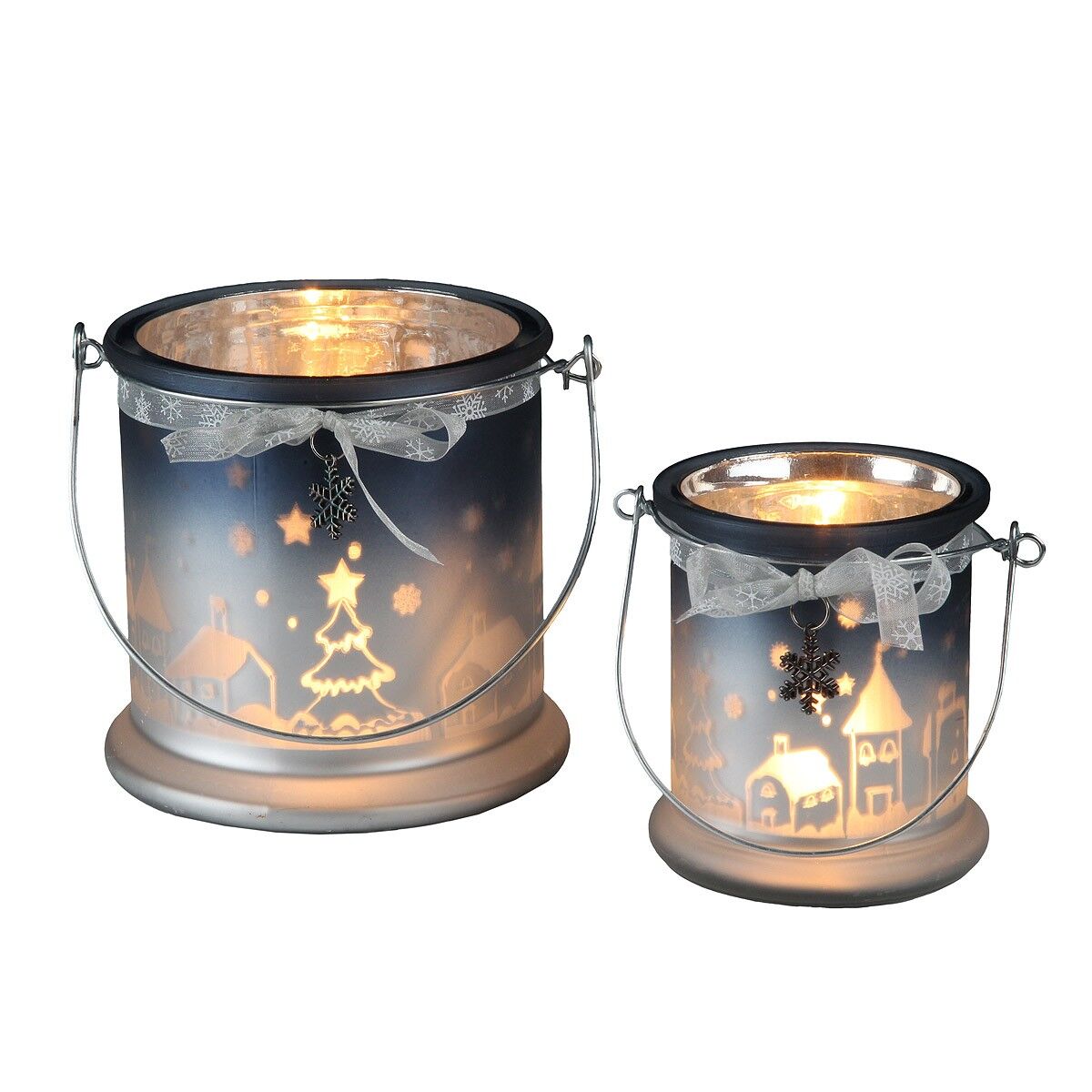 Bicchiere di Natale - blu - grande con manico