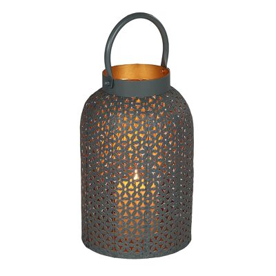 Metal lantern in gray - (H) 37 cm