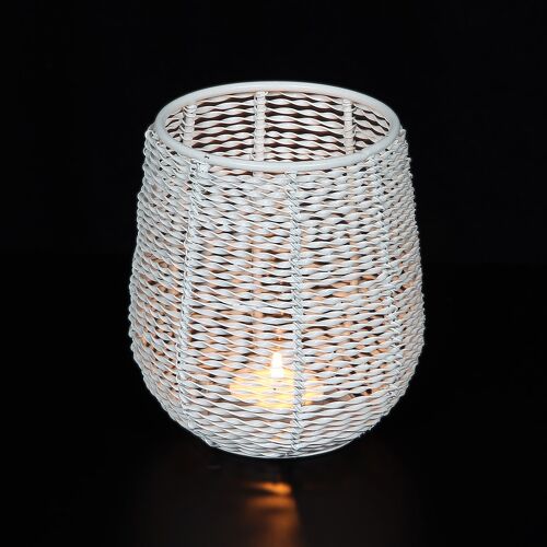 Kerzenhalter aus Draht Weiß - (H) 13 cm