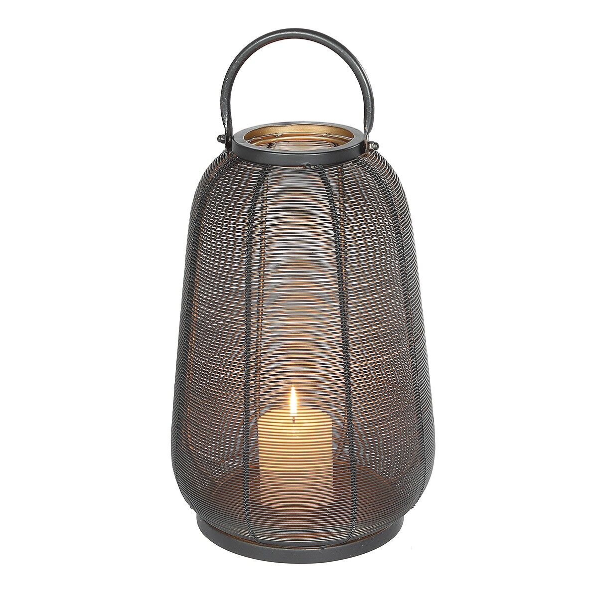 Lanterna in metallo, nera (H) 46 cm