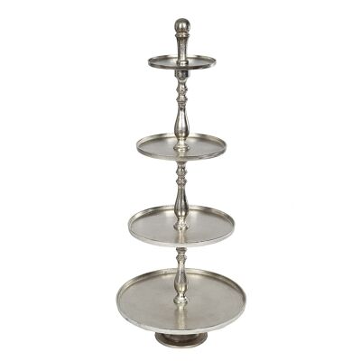 Cake stand 4 tiers silver