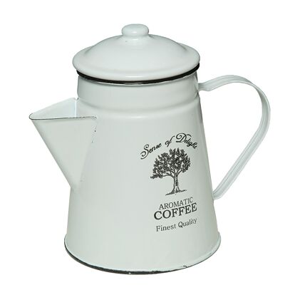 Antique white enamel coffee pot