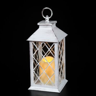 Lanterne avec bougie LED blanche (H) 34 cm