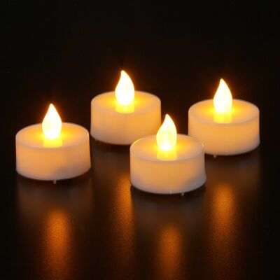 Tea light with LED (set of 4) in white