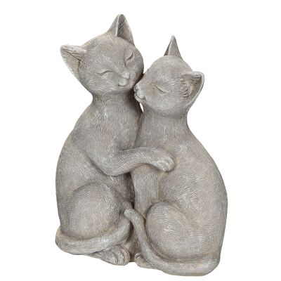 Pareja de gatos en gris - (H) 15 cm