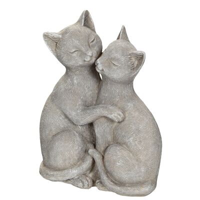 Coppia di gatti in grigio - (H) 15 cm