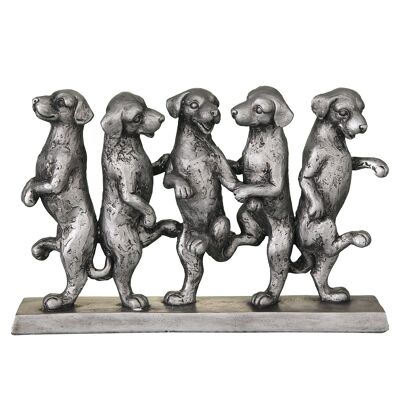 Baile de perros en plata antigua