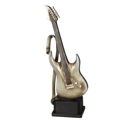 Antique Silver Guitar Figurine - L