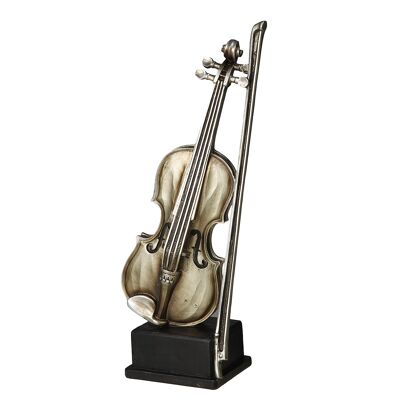 Statuina violino in argento antico - L