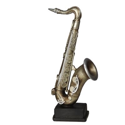 Saxophone figurine in antique silver - S